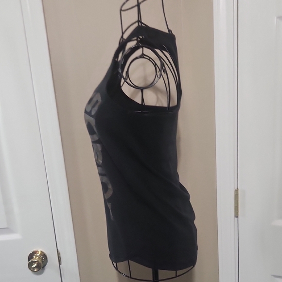 Adidas Black Sleeveless Tank Top with Gray Branding - Picture 6 of 11